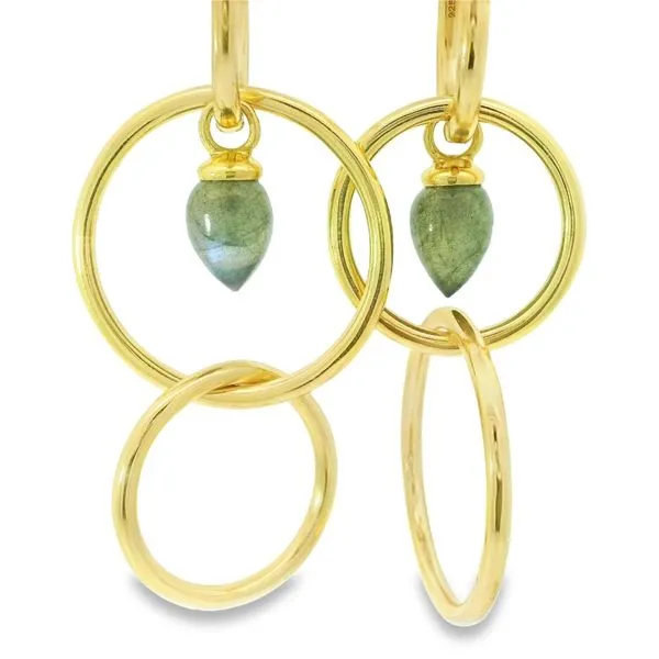 Vermeil Labradorite Hoop Earrings Hogan's Jewelers Gaylord, MI