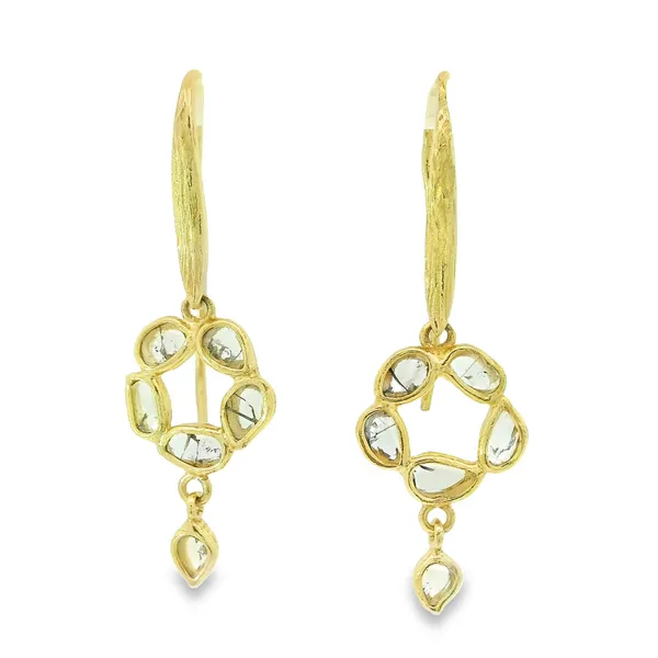 Vermeil Diamond Slice Drop Earrings Hogan's Jewelers Gaylord, MI