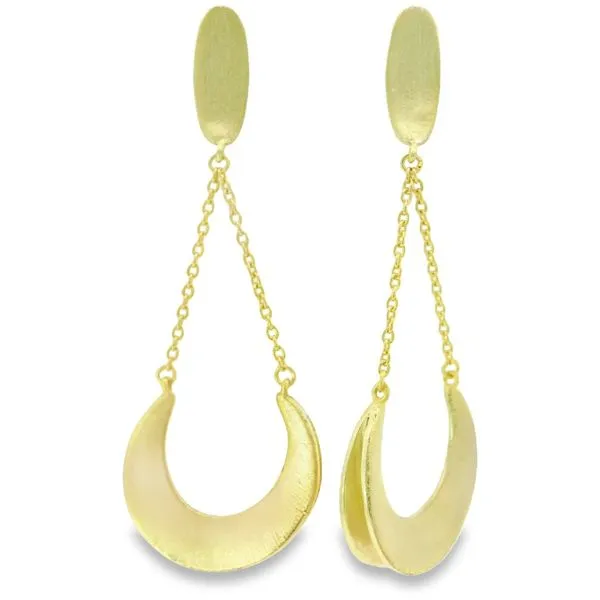Half Moon Dangle Yellow Vermeil Earrings Hogan's Jewelers Gaylord, MI