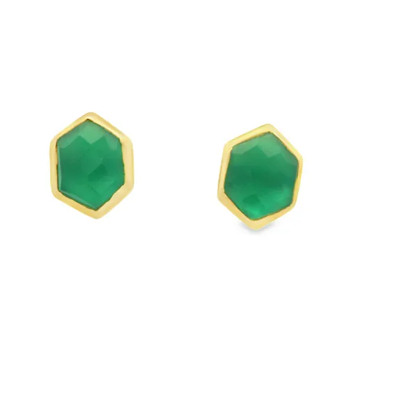 Hexagon Green Onyx Studs Hogan's Jewelers Gaylord, MI