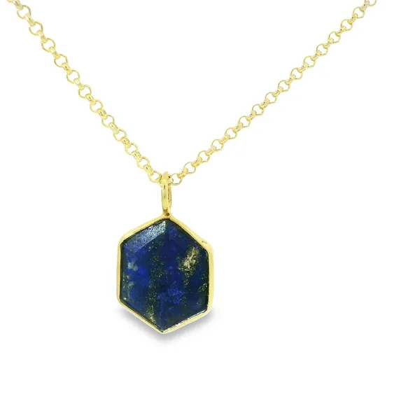 Vermeil Hexagon Bezel Lapis Pendant Hogan's Jewelers Gaylord, MI