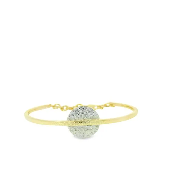 Vermeil Two Tone Cuff Bracelet with Disc Hogan's Jewelers Gaylord, MI