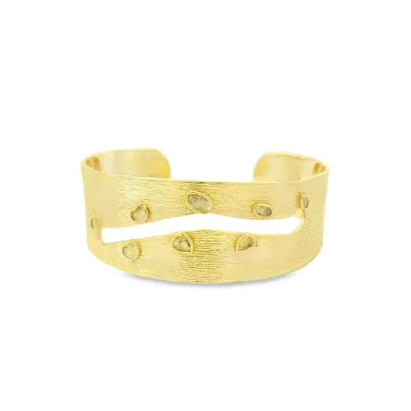 Vermeil Yellow Cuff Diamond Bracelet Hogan's Jewelers Gaylord, MI