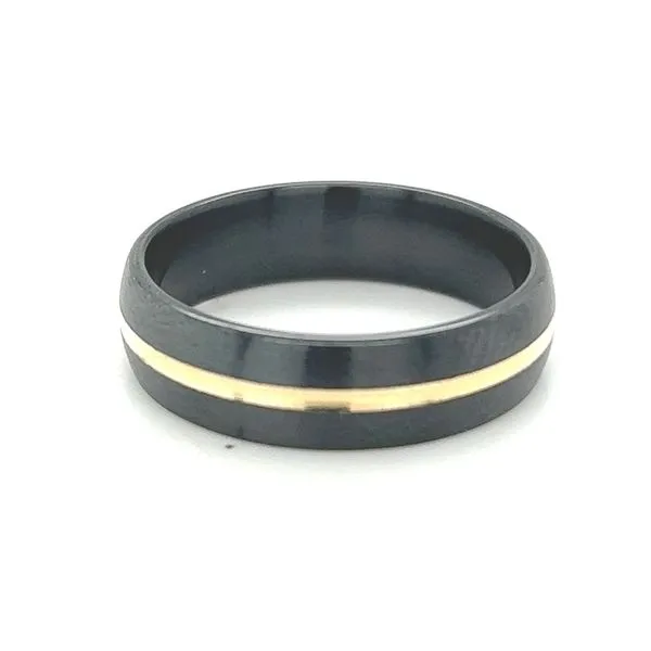 Zirconium and Gold Wedding Band Hogan's Jewelers Gaylord, MI