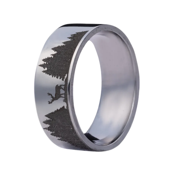 Tantalum Engraved Wedding Band Hogan's Jewelers Gaylord, MI