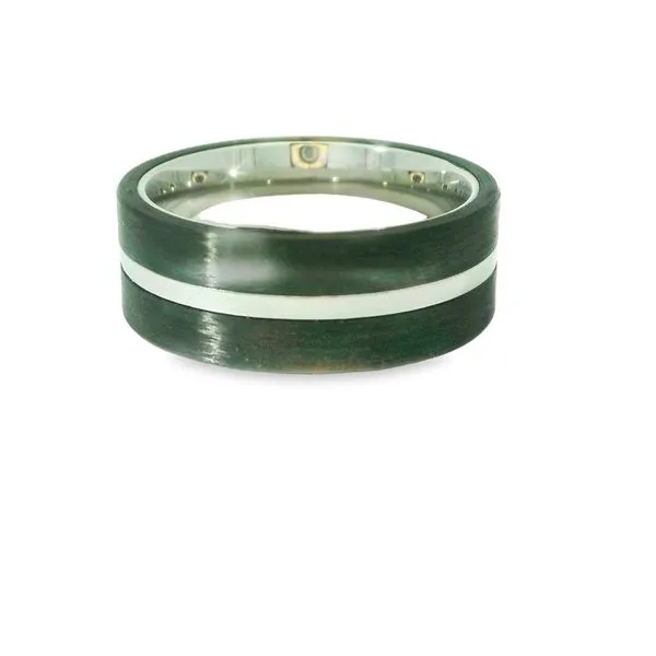 Cobalt and Carbon Fiber Wedding Band Hogan's Jewelers Gaylord, MI