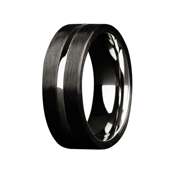Cobalt and Carbon Fiber Wedding Band Hogan's Jewelers Gaylord, MI