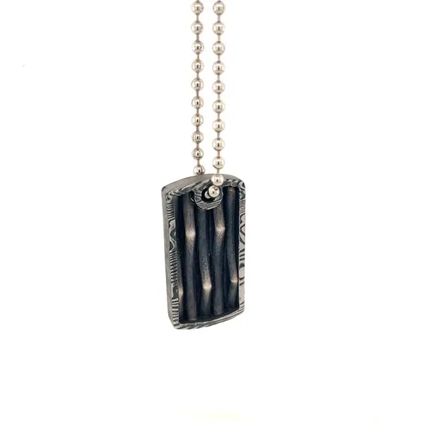 Damascus and Sterling Silver Pendant Hogan's Jewelers Gaylord, MI