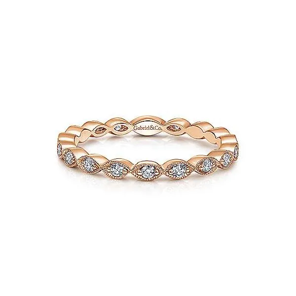 Rose Gold Marquise Station Diamond Band by Gabriel & Co. Holliday Jewelry Klamath Falls, OR