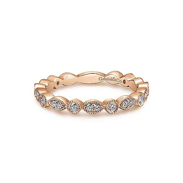 Rousing Rose Gold Diamond Station Ring by Gabriel & Co. Holliday Jewelry Klamath Falls, OR