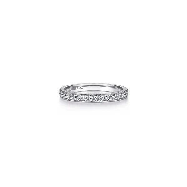 Micro-pave diamond wedding band by Gabriel & Co. Holliday Jewelry Klamath Falls, OR