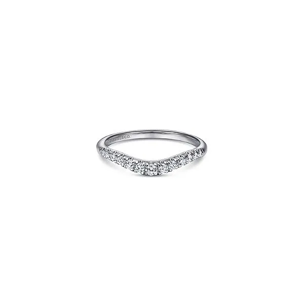 Curved diamond wedding band by Gabriel & Co. Holliday Jewelry Klamath Falls, OR