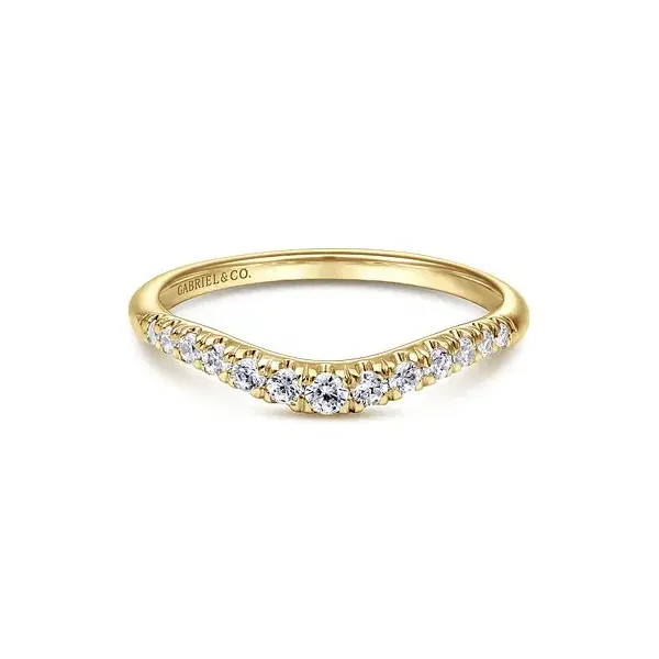 Classic curved diamond band by Gabriel & Co Holliday Jewelry Klamath Falls, OR