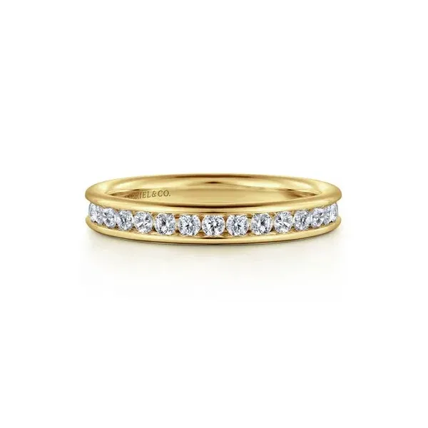 Gabriel Classic14K Yellow Gold Channel Set Diamond Anniversary Band Holliday Jewelry Klamath Falls, OR