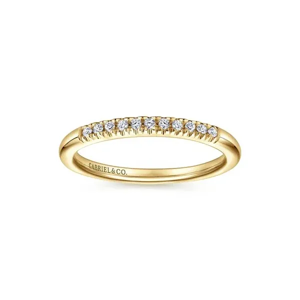 Gabriel Classic14K Yellow Gold 11 Stone French Pave Set Diamond Wedding Band Holliday Jewelry Klamath Falls, OR