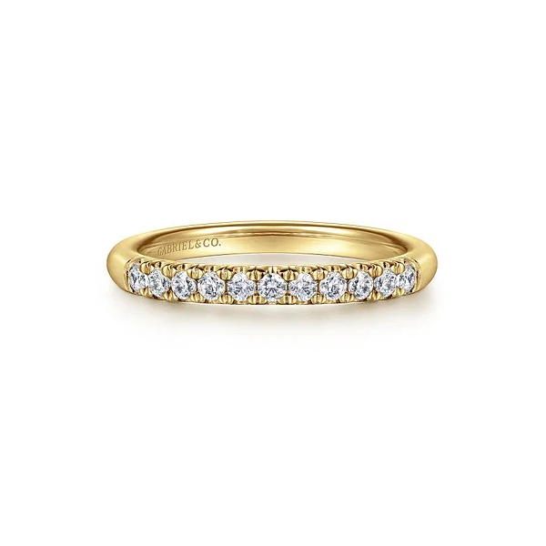 Gabriel Stunning14K Yellow Gold 11 Stone French Pave Diamond Wedding Band Holliday Jewelry Klamath Falls, OR