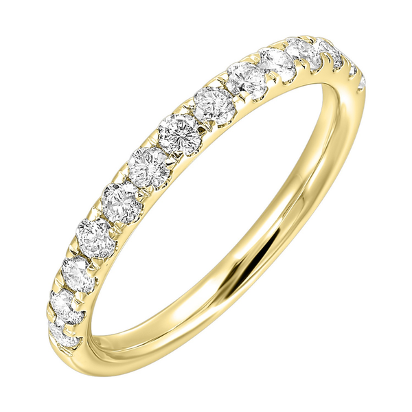 Stunning classic straight line yellow gold and diamond band Holliday Jewelry Klamath Falls, OR