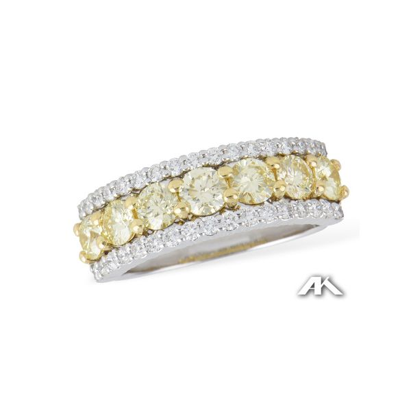 Allison Kaufman 14 karat ring with stunning yellow and white diamonds. Holliday Jewelry Klamath Falls, OR