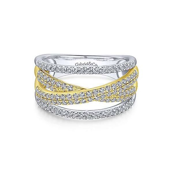 Criss-cross diamond ring by Gabriel & Co. Holliday Jewelry Klamath Falls, OR