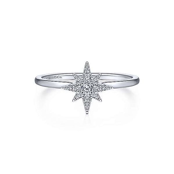 Twinkling Gabriel & Co diamond starburst ring Holliday Jewelry Klamath Falls, OR
