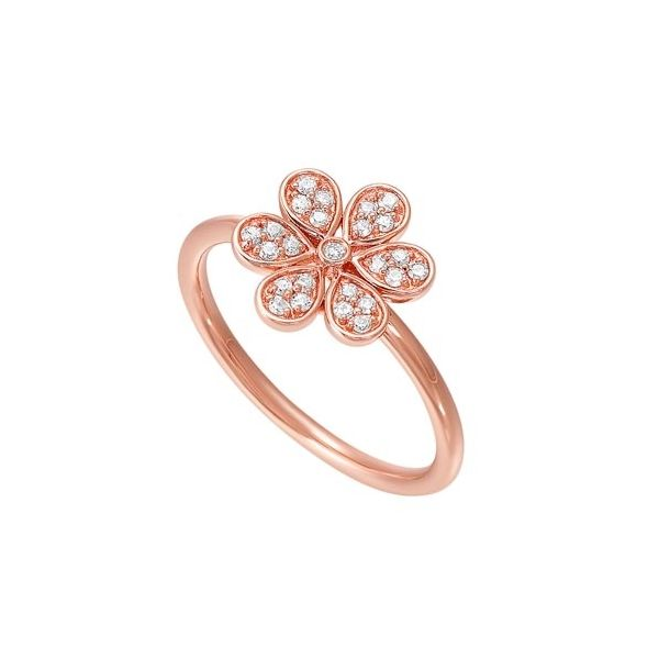 Rose gold flower diamond ring. Holliday Jewelry Klamath Falls, OR