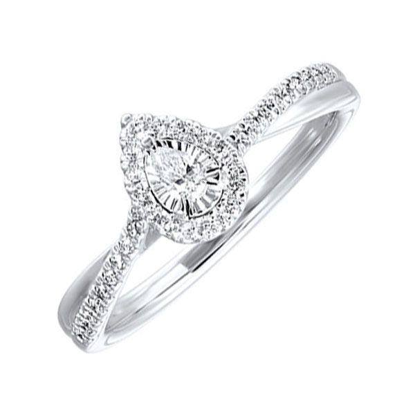 Beautiful pear shape halo diamond ring. Holliday Jewelry Klamath Falls, OR