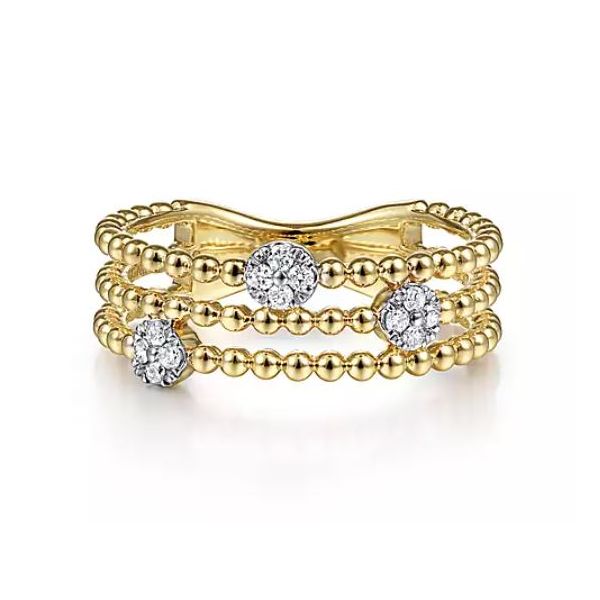Gabriel & Co. Lovely Bujukan Cluster Diamond Ring Holliday Jewelry Klamath Falls, OR