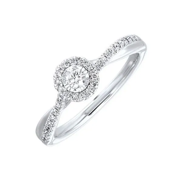 Enchanting Halo Cross Over Engagement Ring Holliday Jewelry Klamath Falls, OR