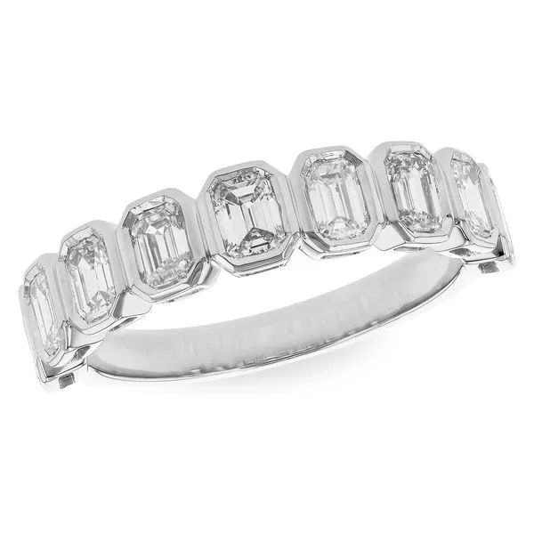 Elegant bezel set emerald cut diamond band Holliday Jewelry Klamath Falls, OR