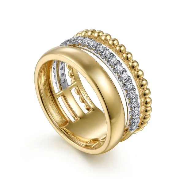 Sophisticated Gabriel & Co. Two-Tone Bujukan Diamond Band Holliday Jewelry Klamath Falls, OR