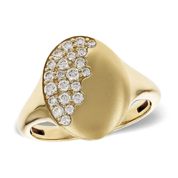 Stunning diamond cluster ring with a beautiful satin finish. Holliday Jewelry Klamath Falls, OR