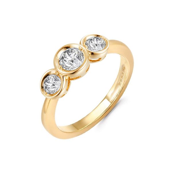 14KY .78 CTW THREE STONE BEZEL SET DIAMOND RING Holliday Jewelry Klamath Falls, OR