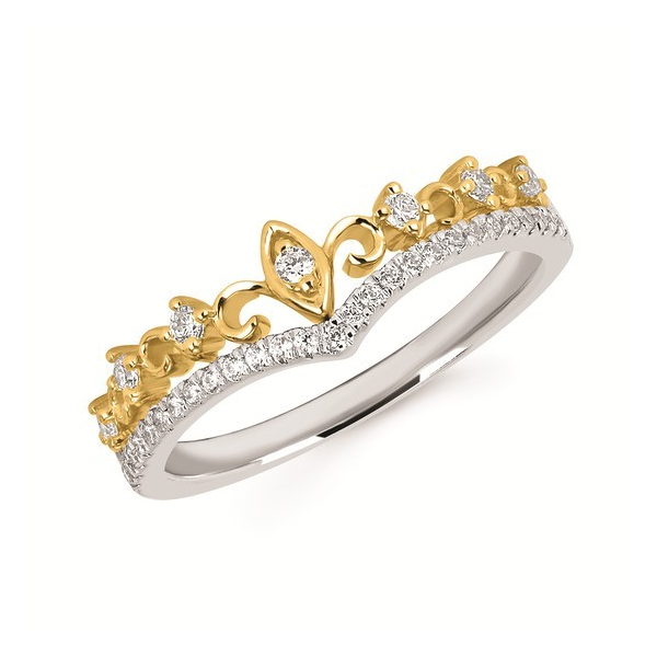 14K WHITE & YELLOW GOLD .21 CTW CHEVRON TIARA RING Holliday Jewelry Klamath Falls, OR