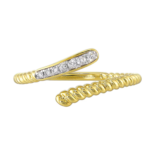 14KY .08 CTW DIAMOND BYPASS ROPE RING Holliday Jewelry Klamath Falls, OR