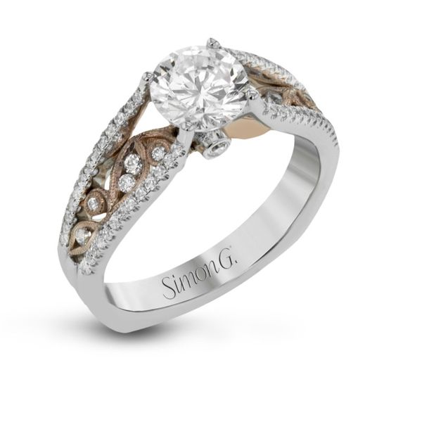Simon G rose and white gold diamond ring. *center not included. Holliday Jewelry Klamath Falls, OR