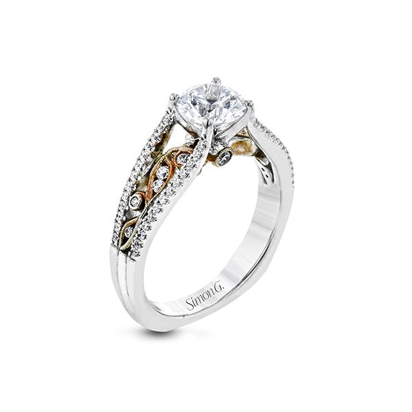 Simon G rose and white gold diamond ring. *center not included. Holliday Jewelry Klamath Falls, OR