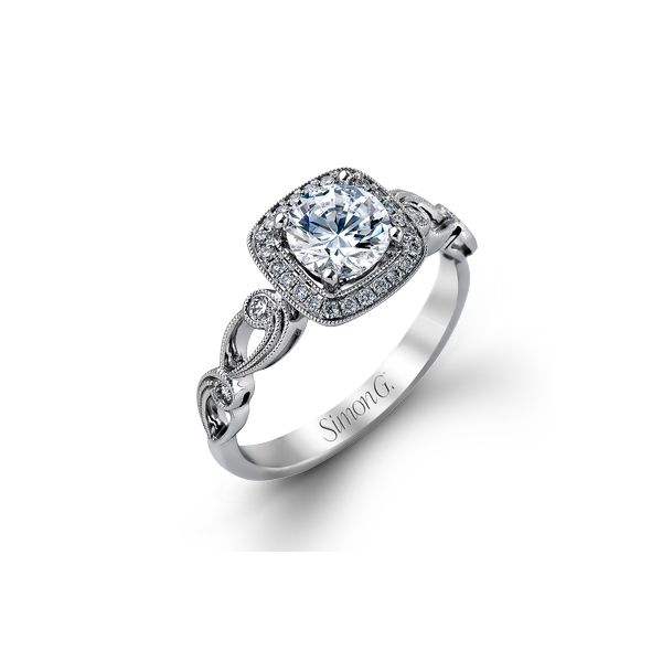 Simon G romantic design diamond engagement ring. *center not included. Holliday Jewelry Klamath Falls, OR