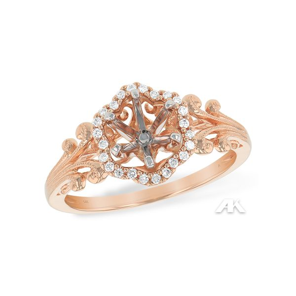 Allison Kaufman rose gold filigree diamond ring. *center not included. Holliday Jewelry Klamath Falls, OR