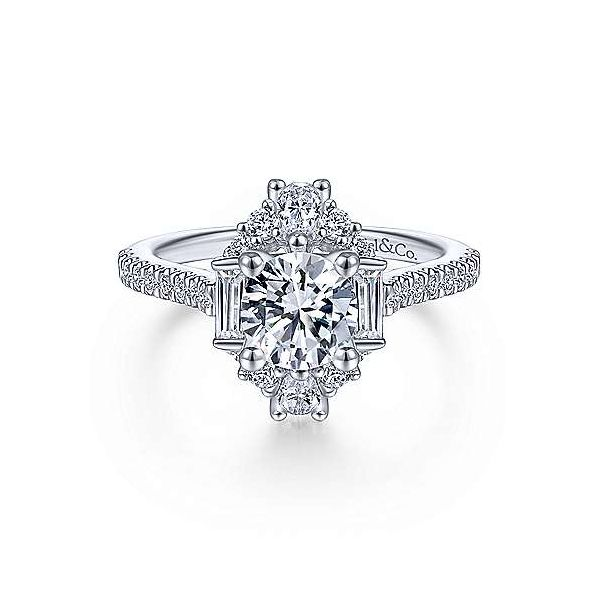 Unique Art-Deco inspired diamond ring by Gabriel & Co. *Center not included. Holliday Jewelry Klamath Falls, OR
