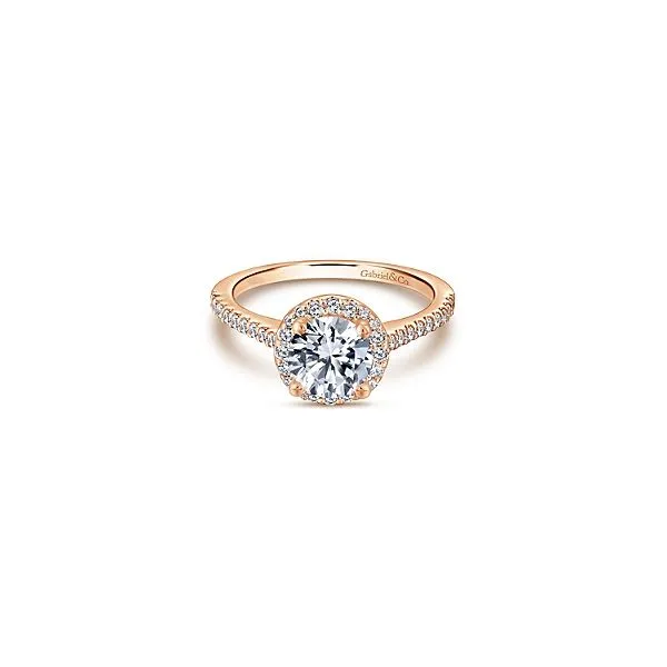 Beautiful rose gold halo egagement ring. *Center not included. Holliday Jewelry Klamath Falls, OR