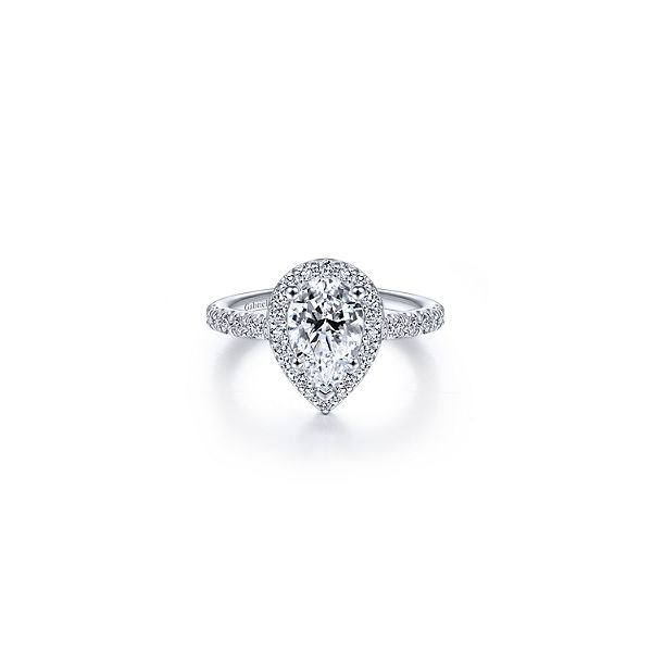 Stunning pear shaped halo diamond ring. *Center not included. Holliday Jewelry Klamath Falls, OR