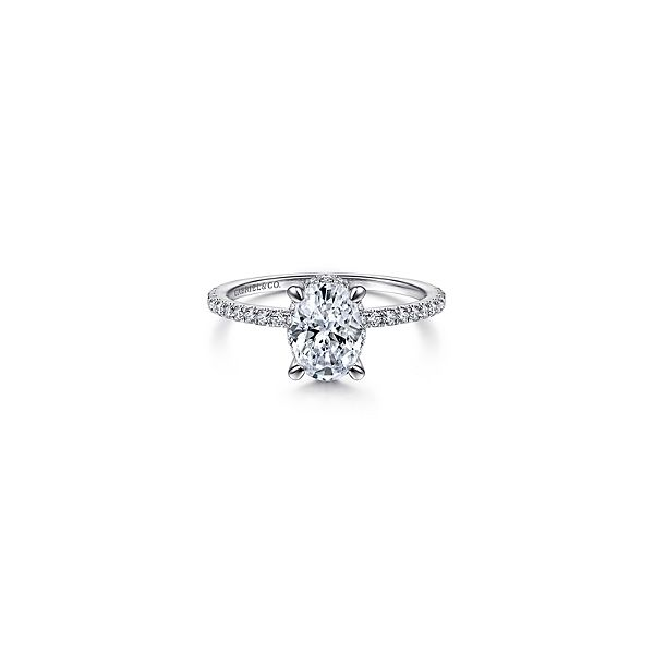 Trendy Gabriel engagement ring. *Center stone not included. Holliday Jewelry Klamath Falls, OR