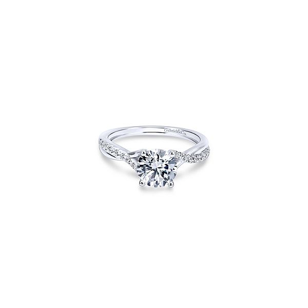 Elegant Gabriel & Co diamond engagement ring. *Center not included. Holliday Jewelry Klamath Falls, OR