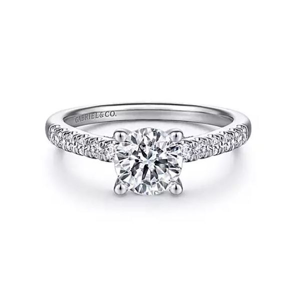 Beautiful and bright diamond semi-mount engagement ring. 'Center tone not included. Holliday Jewelry Klamath Falls, OR