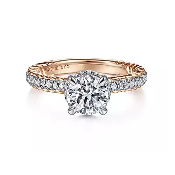 Stunning Two Tone Diamond Semi-Mount Engagement Ring by Gabriel & Co. 'Center Stone Not Included Holliday Jewelry Klamath Falls, OR