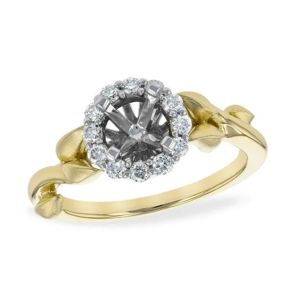 Moving Leaf Motif Halo Diamond Semi Mount. *Center Ston Not Included Holliday Jewelry Klamath Falls, OR