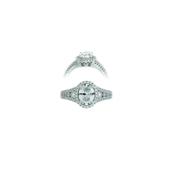 Outstanding Haloed Oval Diamond Semi-Mount Ring *Center Stone Not Included Holliday Jewelry Klamath Falls, OR