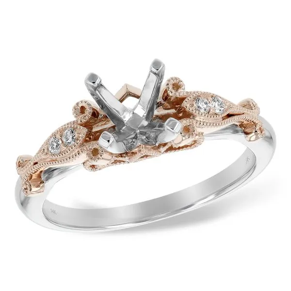 Absolutely Stunning Two-Tone Milligrain Semi-Mount Engagement Ring Holliday Jewelry Klamath Falls, OR