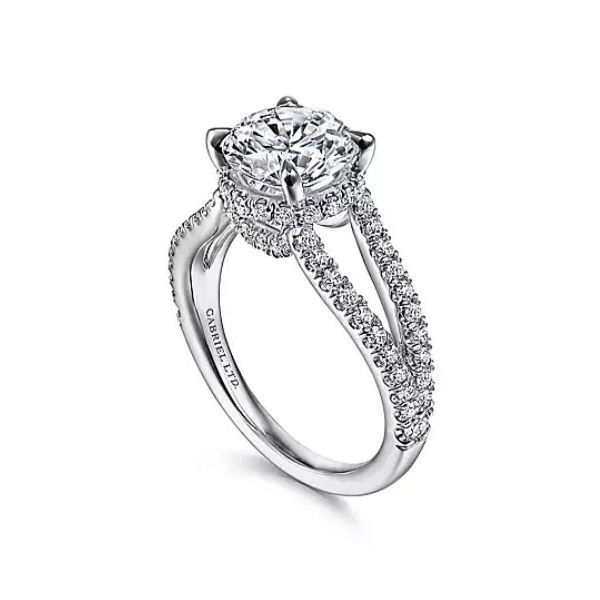Absolutely Stunning Certified Haloed Diamond Semi-Mount Engagement Ring by Gabriel & Co. *Center Stone Not Included Holliday Jewelry Klamath Falls, OR