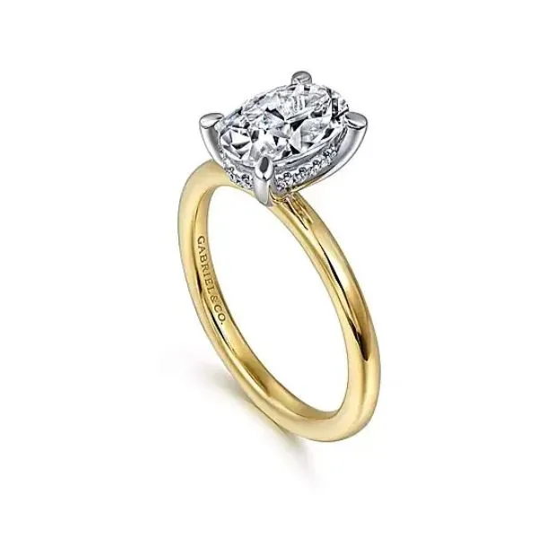 Hidden halo diamond ring by Gabriel. *Center not included. Holliday Jewelry Klamath Falls, OR